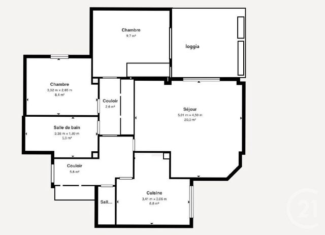 Appartement F3 &agrave; vendre - 3 pi&egrave;ces - 69,40 m2 - Fontenay Sous Bois - 94 - ILE-DE-FRANCE